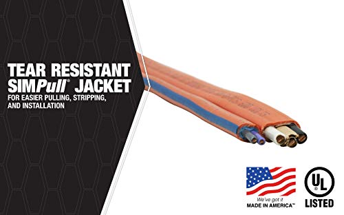 Southwire 63948421 25' 10/3, Type Nm-B, Orange & Enerlites 66300-Bk 30 Amp Dryer Receptacle Outlet, Nema 14-30R | Residential Commercial Industrial Grade, Outdoor/Indoor, 3-Pole, 4 Wire #TOP3