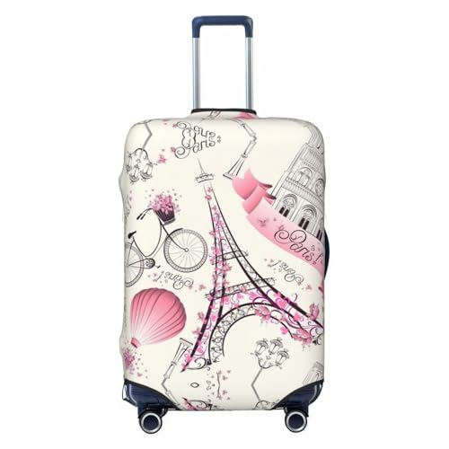 The Paris Tower And A Bicycle Print Luggage Suitcase Cover Protector Luggage Washable Covers With Concealed Zipper