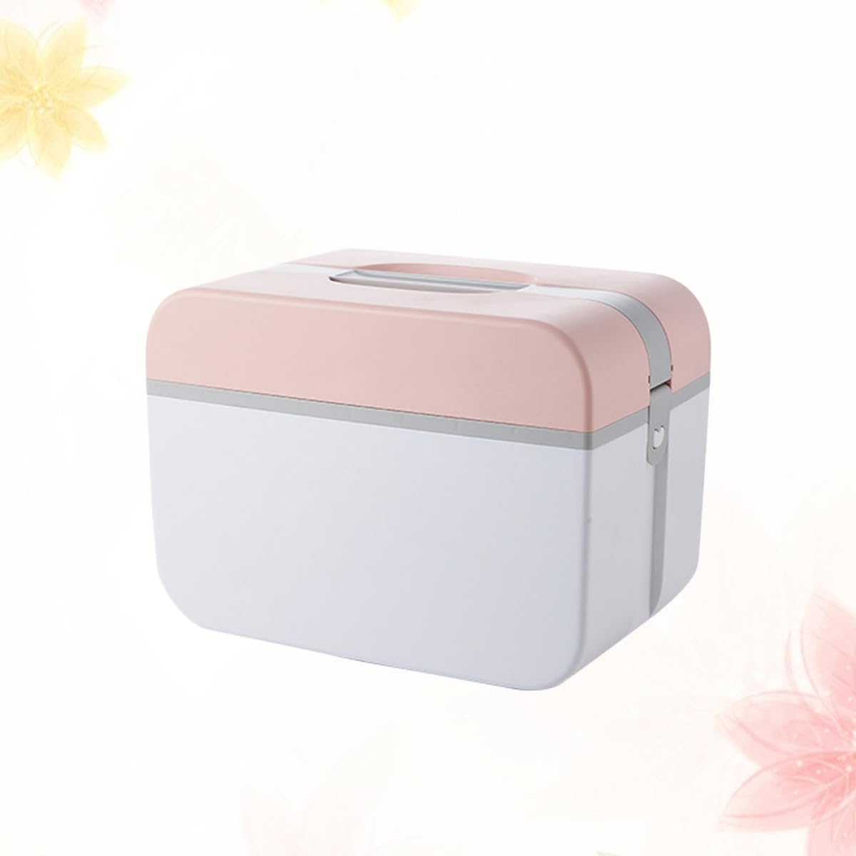 ABOOFAN Cassetta Primo Soccorso Plastica Rosa Doppio Strato 5236 Grande, Multiuso e Portatile con Maniglia, Contenitore Bloccabile per Medicinali da Casa e Ufficio
