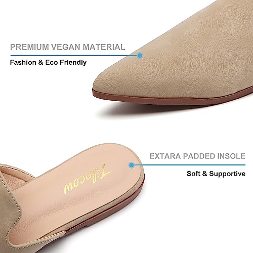 Tilocow Mules For Women Flats Pointed Toe Slip On Backless Loafers Flat Mule Business Casual Shoes Slides #TOP3