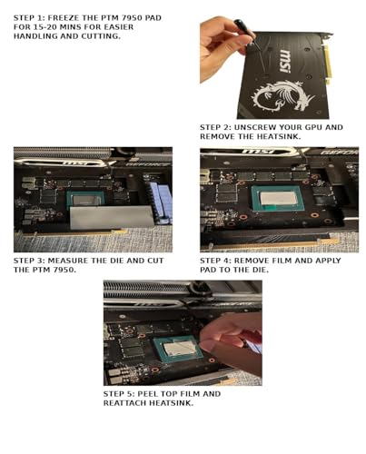 Image of PTM7950 80x40mm x 0.2mm Thermal Pad Phase Change for Heatsink Thermal Paste for CPU GPU Laptop PS5 Steam Deck ETC