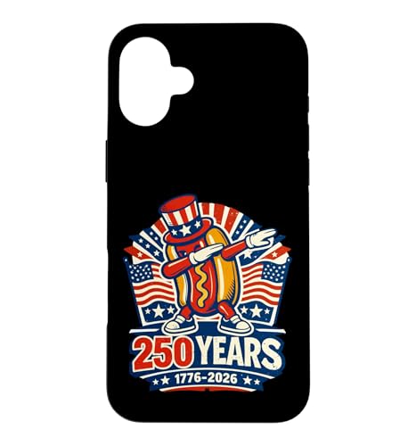 USA Anniversary 250 Dabbing Hotdog 250th America 7��4�� �X�}�z�P�[�X iPhone 16 Plus �p