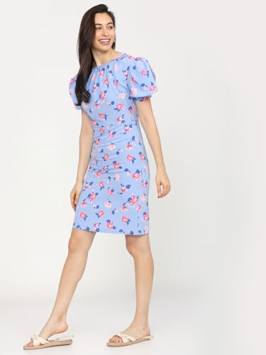 Image of Tokyo Talkies Women's Short Sleeves Round Neck Printed Dresses | Stylish Dresses | Casual Dresses