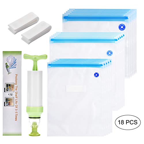 Sous Vide Bags Kit for Anova and Joule Cookers，15 Reusable BPA Free Food