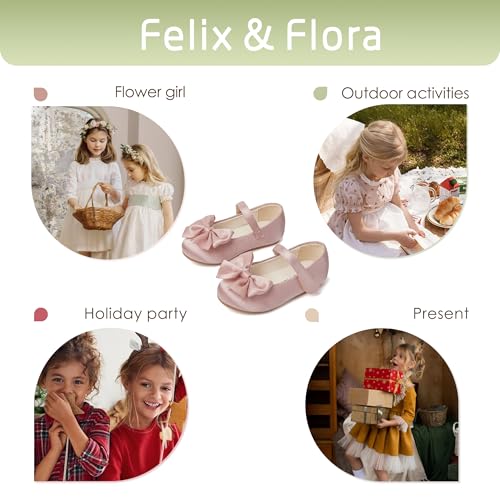 Image of Felix & Flora Toddler Flower Girl Dress Shoes Girl Ballet Flats Party School Shoes Wedding