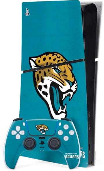 Skinit Decal Gaming Skin Compatible with PS5 Slim Digital Edition Bundle - Officially Licensed NFL Jacksonville Jaguars Team Jersey Design