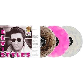 Elvis Styles 30 cm Effet Cloudy Rose Néon, Noir & Blanc - Les Beatles, Paul McCartney, John Lennon, RIngo Starr, George Harrison