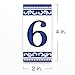 Kantu 2113017 Castilla Ceramic Tile Address Number 6, 2 in. x 4 in., Blue, Each