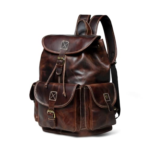 LUXELEATHER Handmade Genuine Leather Backpack