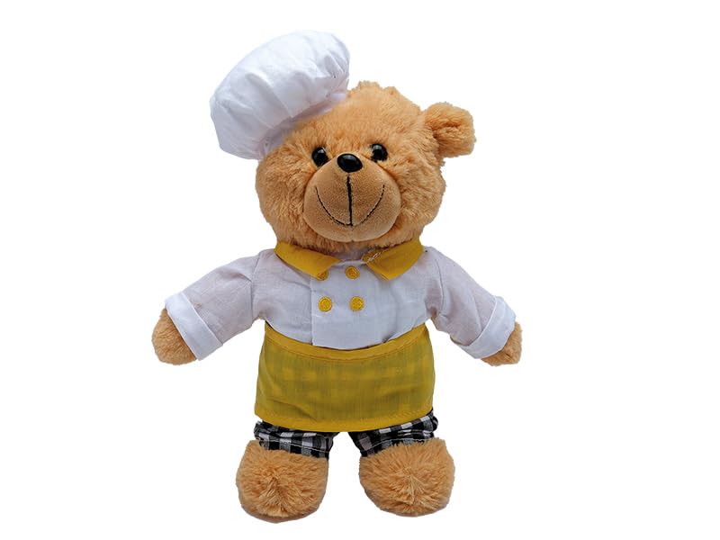 Poupée Ours Chef En Peluche - Décoration Cuisine Mignonne, Cadeau Déco - 26x16x15 Cm - Marron