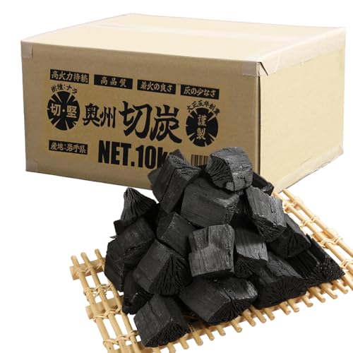 PEAKS&TREES 岩手県 なら切炭 6cm 約10kg 国産 高火力 無煙 無臭 一級品 長時間 燃焼の商品画像（Amazon）