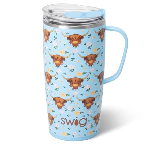 Swig Life 22oz Insulated Travel Mug with Handle & Lid, Holy Cow