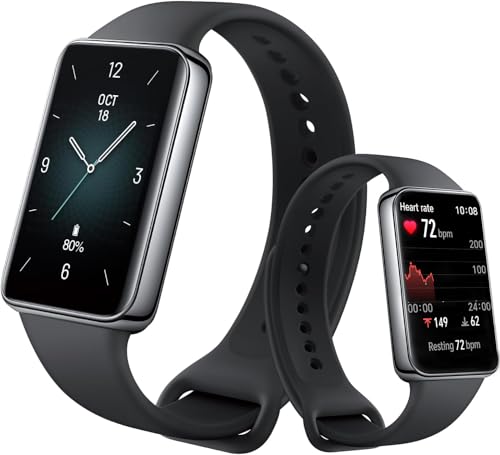 HONOR Band 9 Homme Montre Connectée,Smartwatch Fréquence Cardiaque SpO2,96 Modes Sport,14 Jours D'autonomie de la Batterie,Fitness pour Android iOS,Noir
