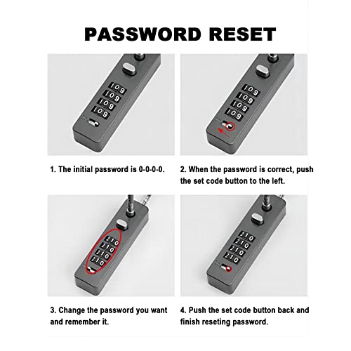 Tcyoatoa TCY-LOCK-01 Cable Locks With Combination, 23-3/5 Inch Length Steel Cable Rope 4-Digit Combination Lock With Resettable Code For Bikes thumb #5