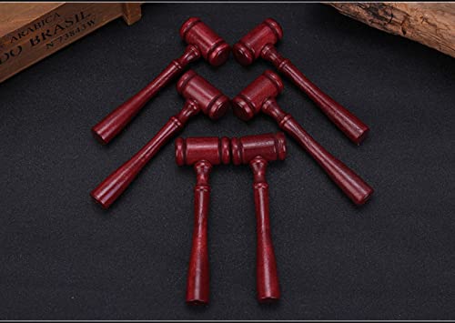 10 Pieces Mini Wooden Hammers Mallets Party Favors Home Decorations Supplies (Dark Red) #TOP6