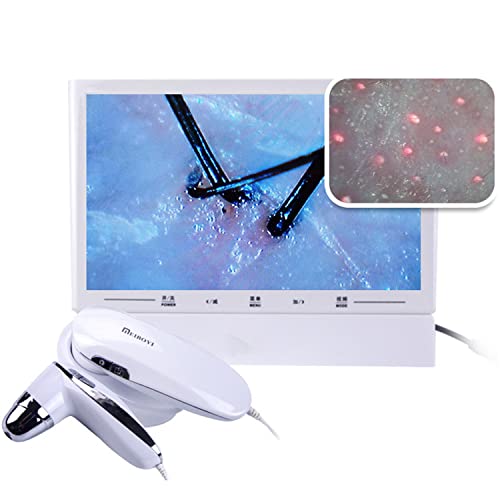 Analizador de Cabello para diagnóstico de Piel, analizador de Cabello para diagnóstico de Piel de Lente Dual 200X/50X, probador de microscopio con Pantalla LCD HD de 14,4 Pulgadas, salón de Belleza S