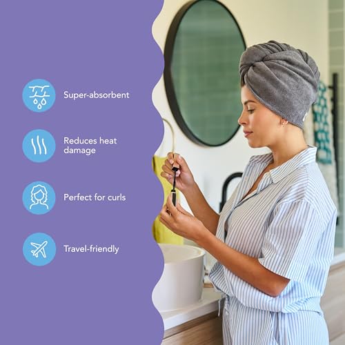 Image of Turbie Twist 2-Pack Microfiber Hair Towel for Beauty, Travel, Gifting - Wrap Turban for Straight, Wavy & Curly Hair - Premium Personal Care - Solemnity