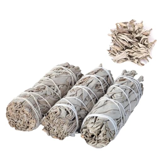 HOGOOD White Sage Wands White Sage Bundles for Home Cleansing ceremony Incense Healing Meditation & Smudge Stick Rituals Sage Smudge Stick 4-Inch Pack of 3