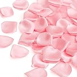 TINGE TIME 300pcs Silk Rose Petals Blush Pink Heart Flower Petals for Wedding Flower Girl Basket Aisle Scatter Dinner Table Centerpieces Party Confetti Bridal Shower Romantic Night Decoration