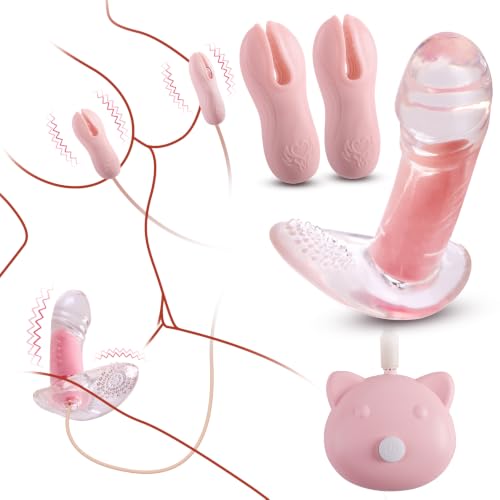 Vibrating Nipple Clamps Wearable Panty Sex Toy for Strong Stimulation