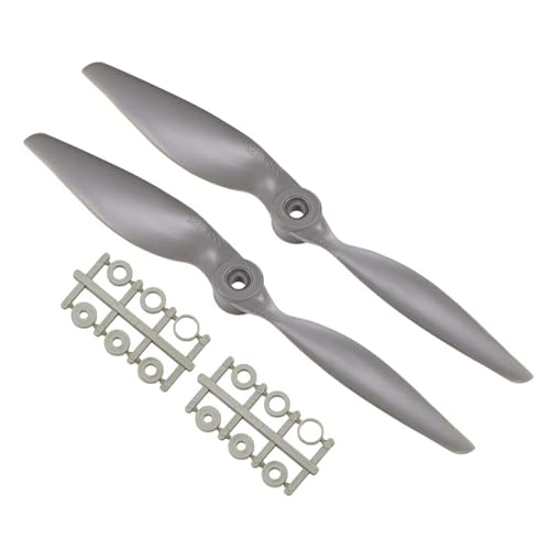TOP-VIGOR 2pcs CCW RC Propellers 9060 9 x 6 Inch 2-Vane RC Vehicle Propellers Replacement for RC Airplane with Adapter Rings Nylon Gray