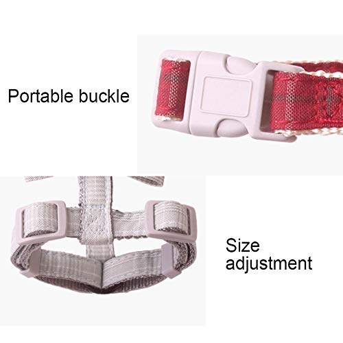adonpshy Pet Cat Harness Nylon Style Traction Rope Leash Belt Walking Chain Chest Pink M - Image 7