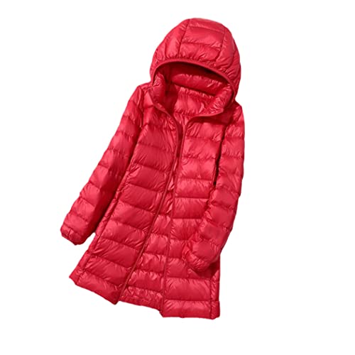 Doudoune longue rouge femme légère et chaude pour vos sorties et balades hivernales