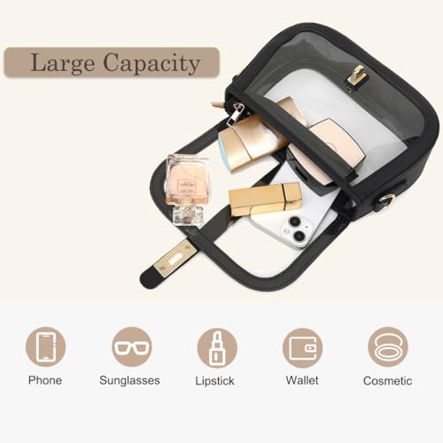 Image of LOXOMU Clear Bag for Stadium Events, Cute Clear Crossbody Bag Stadium Approved, Small Clear Concert Purse for Women