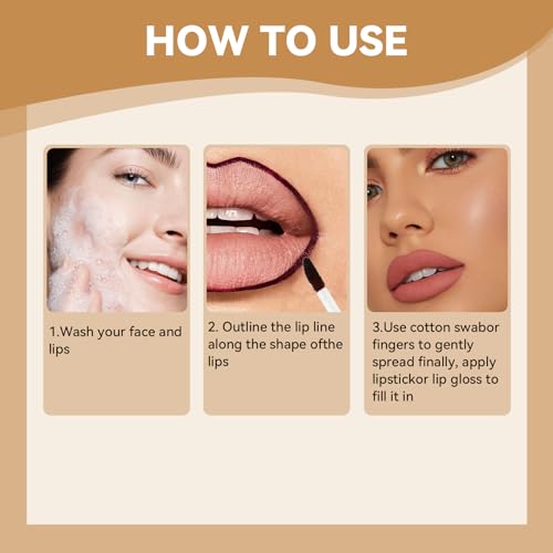 LFCFBH 2PCS Lip Liner Stain, Long Lasting Detachable Lip Liner, Infused with Hyaluronic Acid & Vitamin E - Image 7