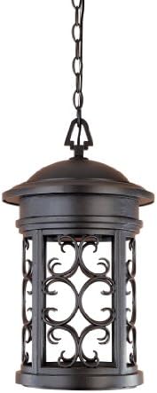Designers Fountain Ellington Outdoor Light Fixture, 19 Inch Exterior Hanging Lantern for Front Door, Patio and Porch, Oil Rubbed Bronze, 31134-ORB