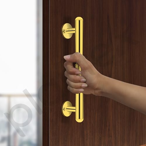 Image of Plantex Main Door Handle /8 Inch Handle for Main Door /Pull-Push Handle for Door - Pack of 2 (S-142, Gold)