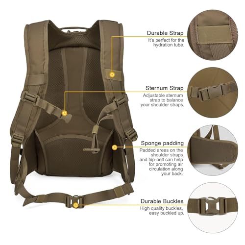 Mardingtop 28L Military Tactical Backpack Practical Rucksack for Men with Molle System Outdoor Hiking Backpack Army Backpack for Hiking, Traveling, Mountaining - Image 4