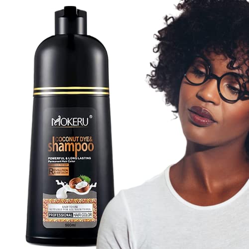 Yourtone Mokeru Black Hair Dye Shampoo For Gray Hair Coverage, Black Hair Color Shampoo 3 In 1 For Men And Women, Easy To Use & Long Lasting #TOP6