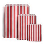 Sabco - 200 Red Sweet Candy Striped Paper Bags 5 x 7" for Confectionary Party Favour Pick n Mix Wedding Sweets Gift Bag (200, 5 x 7")