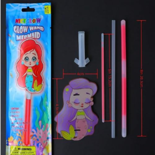Image of WP WANNA PARTY Glow In The Dark Mermaid Party Wand For Girls,Mermaid Toy,Mermaid Gifts For Kids, Multicolor