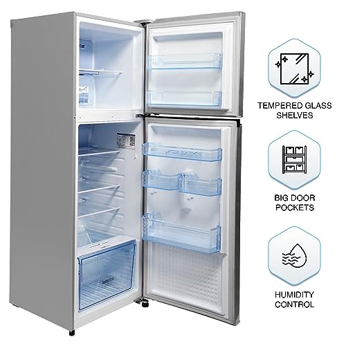 Image of Panasonic 260 L Double Door 2 Star AI Enabled Inverter Technology Frost Free Refrigerator (NR-TH271BUSN, Shiny Silver, Jumbo Fresh Vegetable Basket, Net Capacity 237L)