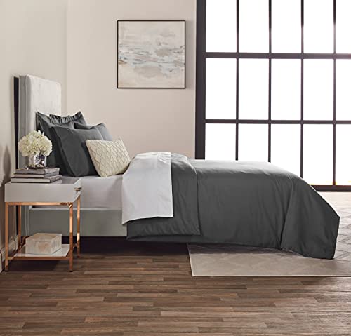 Image of Nestl California King Duvet Cover Set - 5 Piece Set with 1 Cal King Duvet, 2 Pillow Shams, 2 Pillowcases, Button Closure, Grey, 104x98 inches