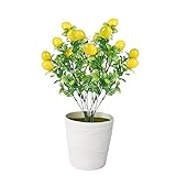 Townus 2 Pack Artificial Lemon Branches Yellow Lemon and Green Leaves Artificial Floral Picks for Ho