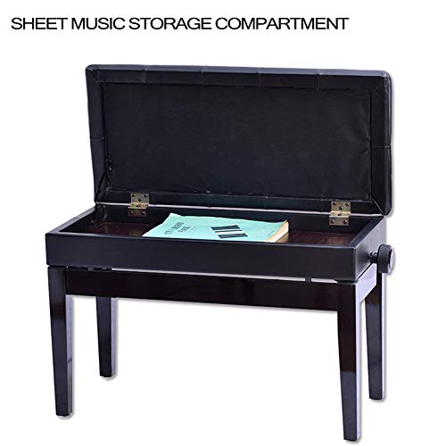 Amadon Banc De Piano Double en Bois, Tabouret De Banc De Piano De avec Compartiment De Rangement Et Siège Rembourré en Cuir, Bancs De Clavier À Hauteur Réglable,Blanc - Les Beatles, Paul McCartney, John Lennon, RIngo Starr, George Harrison Amadon Banc De Piano Double en Bois, Tabouret De Banc De Piano De avec Compartiment De Rangement Et Siège Rembourré en Cuir, Bancs De Clavier À Hauteur Réglable,Blanc – Image 6