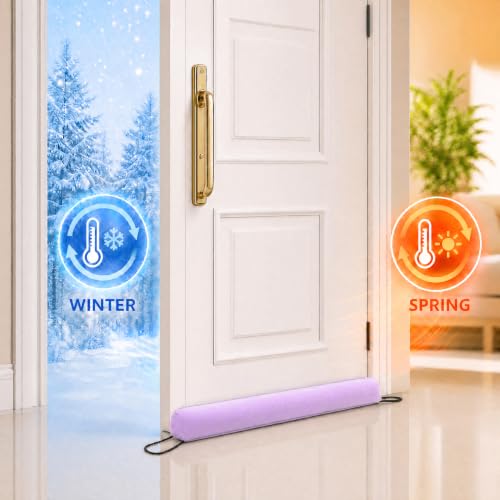 Image of Sunolga Door Draft Stopper, Removable Washable Cover, 38 inch, Purple
