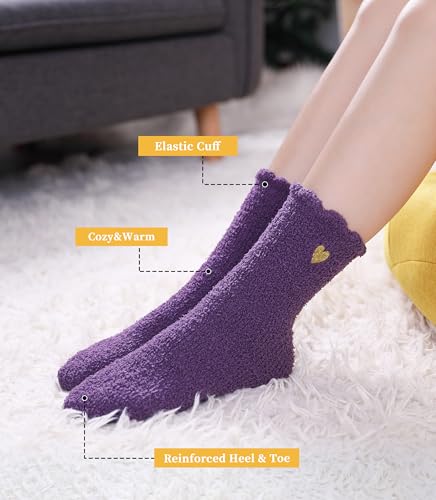 Image of FNOVCO Womens Fuzzy Socks Super Soft Fluffy Winter Warm Cozy Home Sleeping Socks