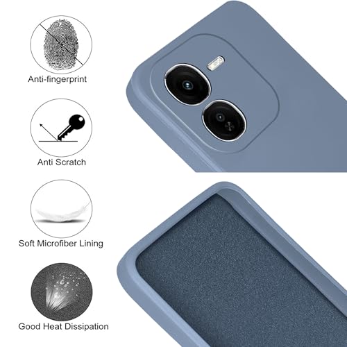 Image of Jkobi Back Cover Case for Vivo IQOO Z9x 5G (Matte Finish Silicone with Inside Fiber Cloth |Light Blue)