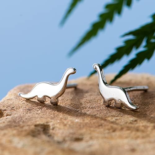 2 Pairs Tiny Dinosaur Stud Earrings Gold/Silver Color Minimalist Mini Animal Statement Earring Studs Cartilage Tragus Piercing Jewelry Gifts for Women Sensitive Ears - Image 7