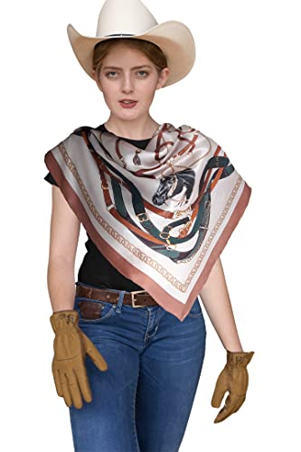 Horse Scarf for Women, Square Silk Satin Neckerchief, Cowgirl Scarfs, Womens Handkerchief, Cowboy Bandana3