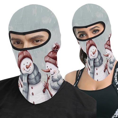 Pasamontaña térmico para hombre y mujer, máscara facial con estampado de muñeco de nieve, ideal para esquí, motocicleta y clima frío miniatura 1