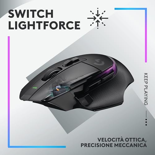 G502 X PLUS LIGHTSPEED + G640 SE COMBO - Mouse Gaming RGB wireless e tappetino per gaming in tessuto di grandi dimensioni (460 x 400 x 3 mm) - Nero - Mouse gaming - Immagine 1