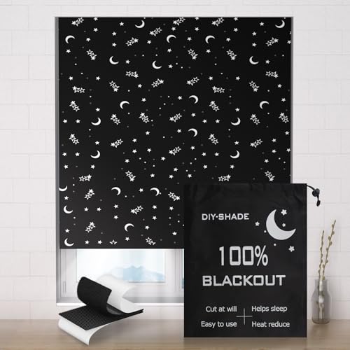 Valquid Blackout Blind, 200Γ145cm Temporary Blackout Blinds Stick on Window, Portable Blackout Blind with 10 Pairs Velcro β Blackout Curtains for Bedroom, Cut to Any Size or Shape