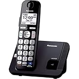 Panasonic Amplified Cordless Phone KX-TGE210B DECT 6.0 with Enhanced Noise Reduction - 1 Handset (Black/Silver)