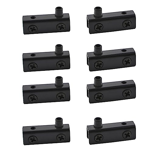 UFURMATE Bisagra de puerta de cristal, 8 bisagras pivotantes de puerta de vidrio sin marco negro abrazadera ajustable, kit de repuesto de clip de bisagra, apto para puertas de vidrio de 4 a 6 mm