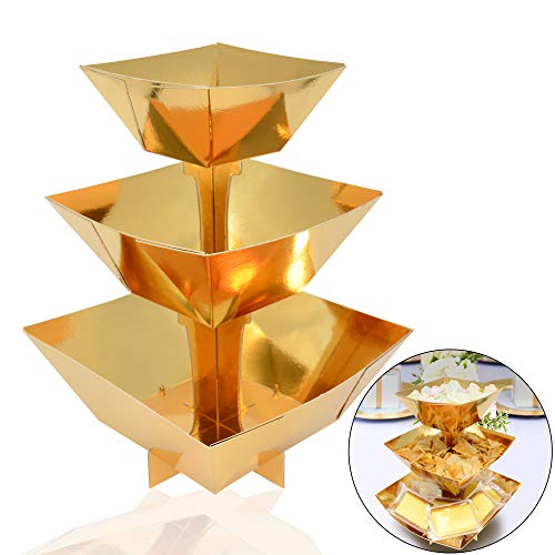 Cardboard Gold Dessert Display Dessert Stand Candy Snack Cupcake Stand Party Supplies Cake